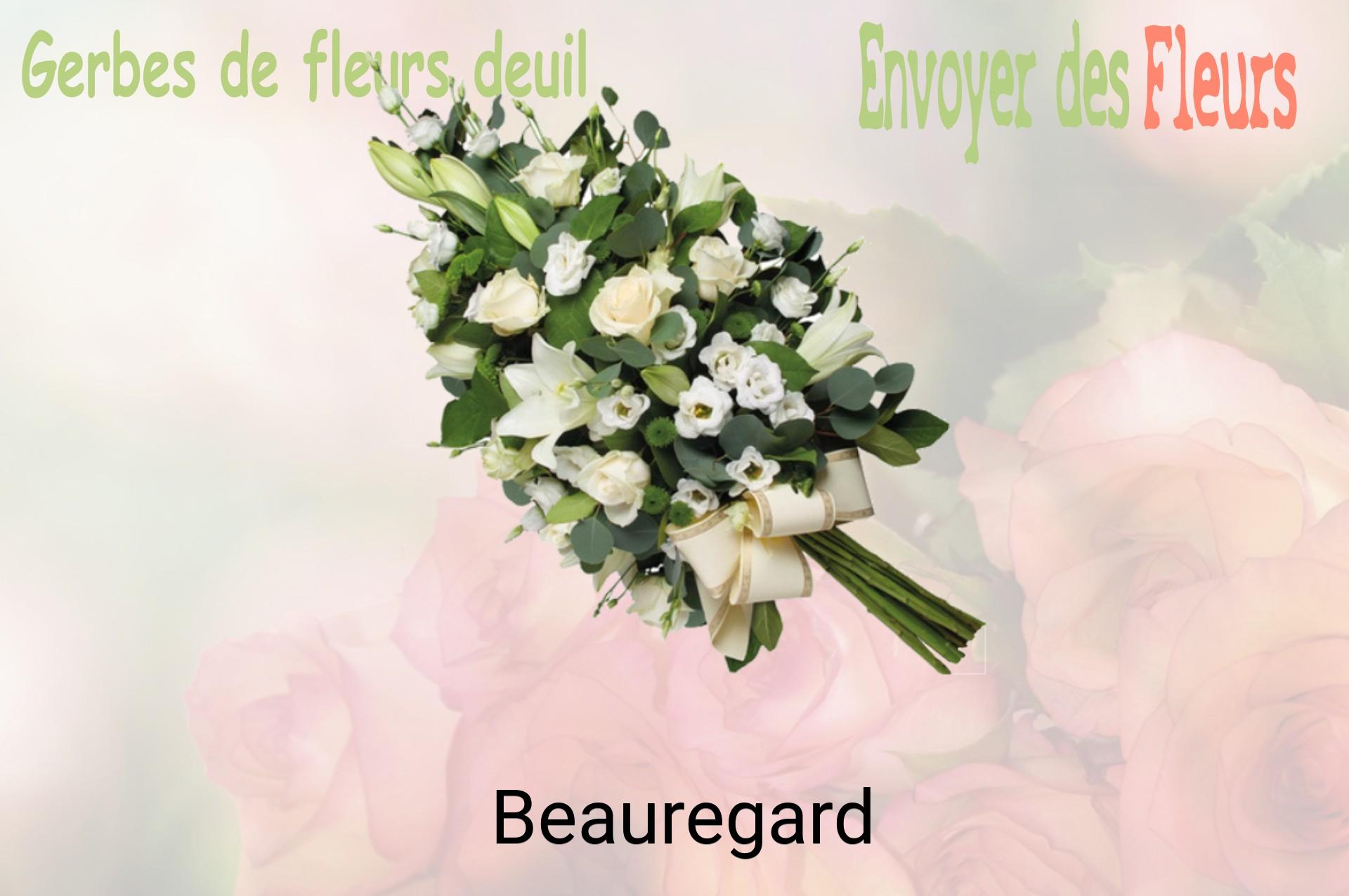 Gerbe de fleurs de deuil livrée à Beauregard